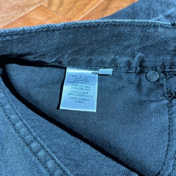 Rag and Bone Maya High Rise Shorty Short denim shorts washed black size 26 - Picture 6 of 6